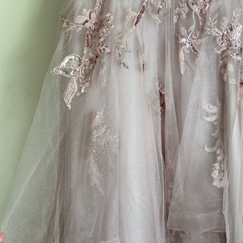 Flair New York Pink Formal Prom Dress Tulle Floral Embroidered size 10 - Picture 3 of 13
